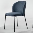 Dining Room Chair in Upholstered Fabric and Metal 4 Pieces - Cup Viadurini