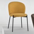 Dining Room Chair in Upholstered Fabric and Metal 4 Pieces - Cup