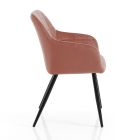 Dining Room Chair in Powder Pink Fabric and Metal 2 Pieces - Gameta Viadurini