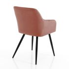 Dining Room Chair in Powder Pink Fabric and Metal 2 Pieces - Gameta Viadurini