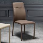 Modern eco-leather dining room chair made in Italy, Luigina Viadurini