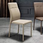 Modern eco-leather dining room chair made in Italy, Luigina Viadurini