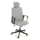 Plastic and Fabric Office Chair with Armrests and Headrest - Sainta Viadurini