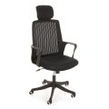 Plastic and Fabric Office Chair with Armrests and Headrest - Sainta