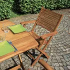 Folding Outdoor Chair in Acacia Wood with Optional Armrests - Fontana Viadurini