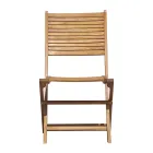 Folding Outdoor Chair in Acacia Wood with Optional Armrests - Fontana Viadurini