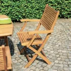 Folding Outdoor Chair in Acacia Wood with Optional Armrests - Fontana Viadurini