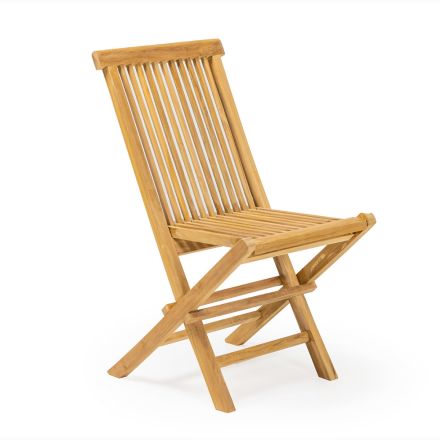Folding Garden Chair in Natural Teak - Yggdrasil Viadurini