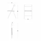 Folding Metal Chair and Seat and Backrest in Oak Wood 2 Pieces - Roberta Viadurini