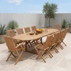 Outdoor Folding Chair in Teak with Armrests – Yggdrasil Viadurini