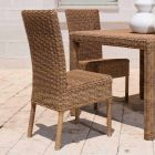 Outdoor Dining Chair in Woven Synthetic Rattan and Fabric, 2 Pieces - Yves Viadurini
