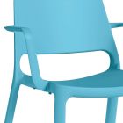 Polypropylene Dining Chair with Armrests Made in Italy, 4 Pieces - Elvira Viadurini