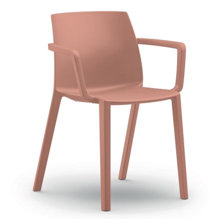 Polypropylene Dining Chair with Armrests Made in Italy, 4 Pieces - Guenda Viadurini