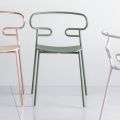 Precious Stackable Chair in Metal and Ash Made in Italy, 2 Pieces - Trosa