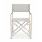 Outdoor Director Chair Made of Aluminum, Textilene and Teak - Bloom Viadurini