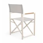 Outdoor Director Chair Made of Aluminum, Textilene and Teak - Bloom Viadurini