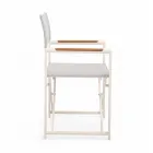 Outdoor Director Chair Made of Aluminum, Textilene and Teak - Bloom Viadurini