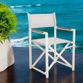 Outdoor Director Chair Made of Aluminum, Textilene and Teak - Bloom