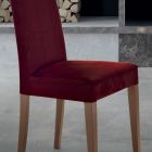 Upholstered Chair with Beech Wood Legs Made in Italy - Taranto Viadurini