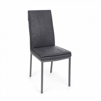 Chair Upholstered in Leatherette Vintage Effect 4 Pieces Homemotion - Irama