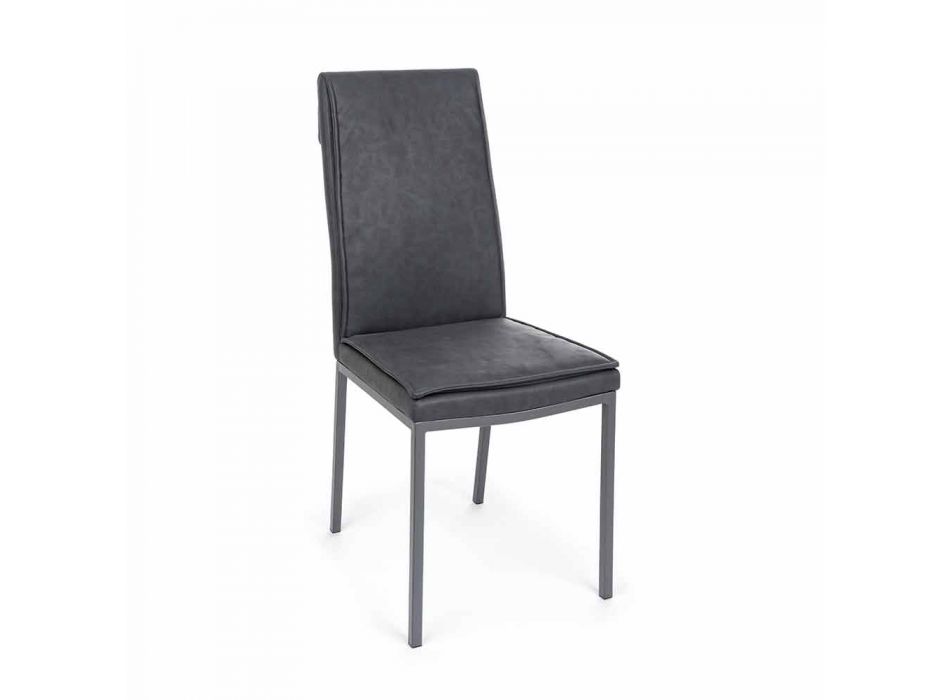 Chair Upholstered in Leatherette Vintage Effect 4 Pieces Homemotion - Irama
