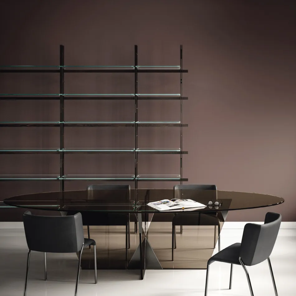 Dining Room Chair with Seat Covered in Leather Made in Italy - Giulia Viadurini