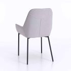 Design Dining Chair in Microfiber and Black Metal, 4 Pieces - Cracco Viadurini
