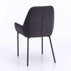 Design Dining Chair in Microfiber and Black Metal, 4 Pieces - Cracco Viadurini