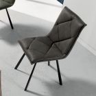 Ecoleather Dining Room Chair with Metal Structure 2 Pieces - Riccarda Viadurini