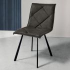 Ecoleather Dining Room Chair with Metal Structure 2 Pieces - Riccarda Viadurini