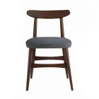 Upholstered Dining Room Chair in Solid Wood Made in Italy - Salicornia Viadurini