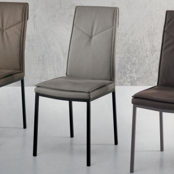 2 Piece Upholstered Hammered Faux Leather Dining Room Chair - Robocop