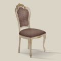 Dining Room Chair in White Wood and Fabric Made in Italy - Majesty
