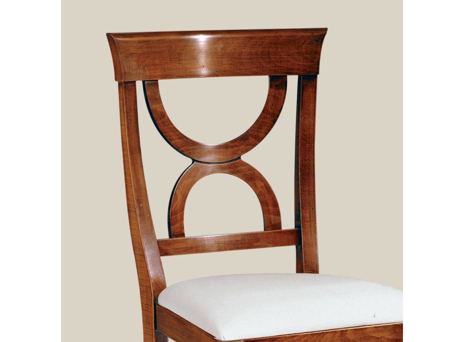 Dining Room Chair in Wood and Fabric Classic Style Made in Italy - Helisa Viadurini