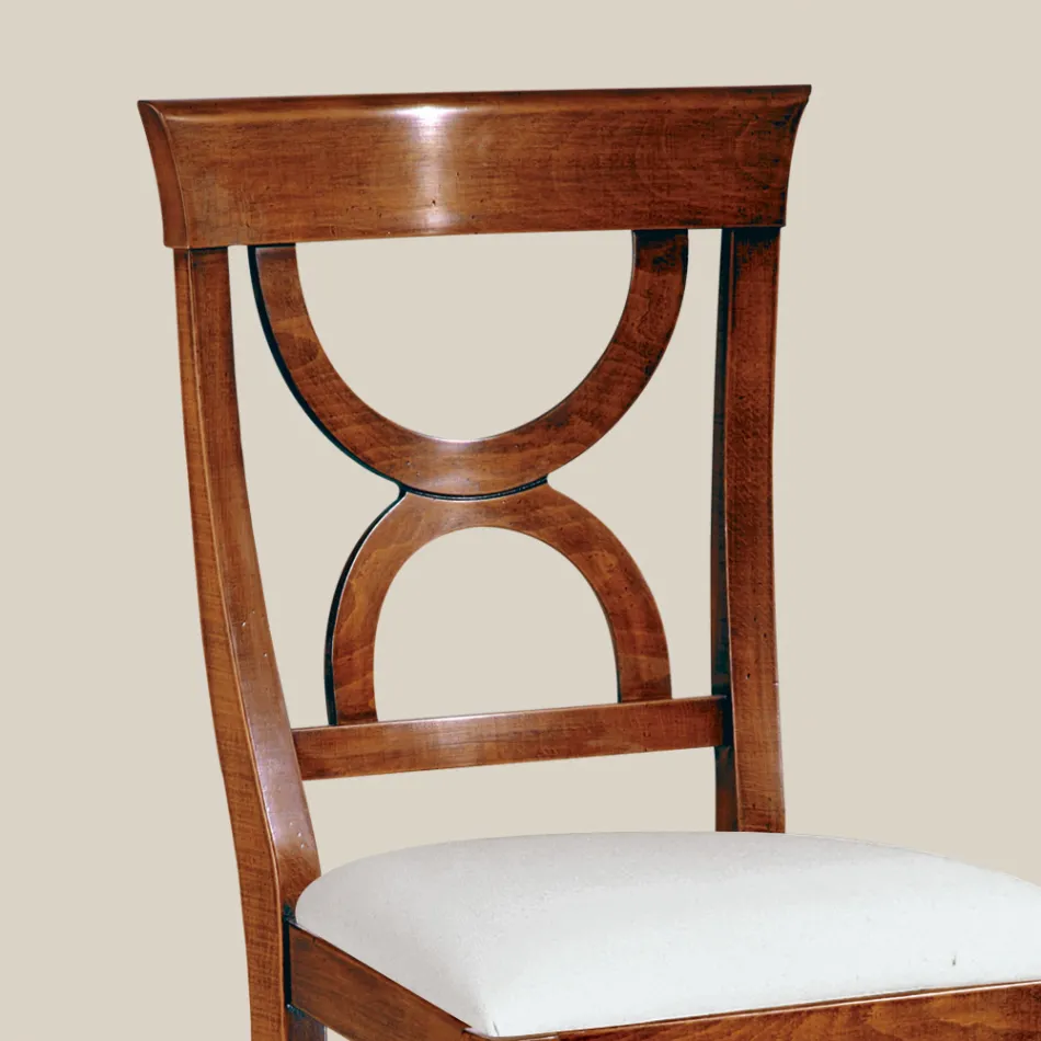 Dining Room Chair in Wood and Fabric Classic Style Made in Italy - Helisa Viadurini