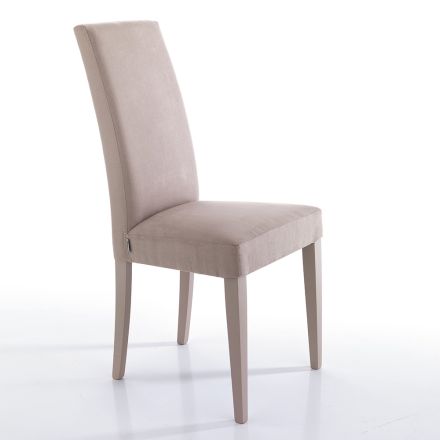 Dining Room Chair in Microfiber and Wood Made in Italy 2 Pieces - Simonella Viadurini