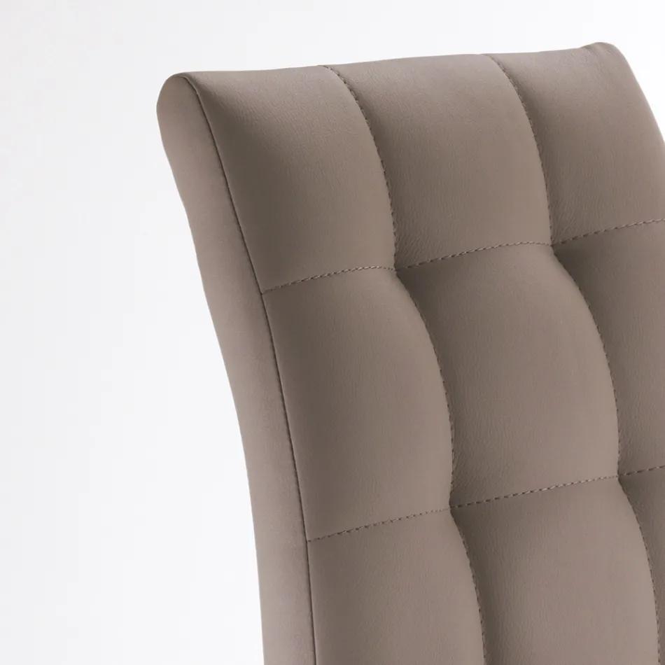 Dining Room Chair in Synthetic Leather and Chromed Metal 4 Pieces - Molise Viadurini