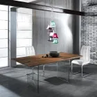 Dining Room Chair in Synthetic Leather and Chromed Metal 4 Pieces - Molise Viadurini