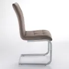Dining Room Chair in Synthetic Leather and Chromed Metal 4 Pieces - Molise Viadurini