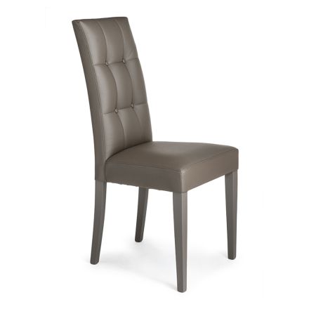 Dining Room Chair in Synthetic Leather Made in Italy 2 Pieces - Emilian Viadurini
