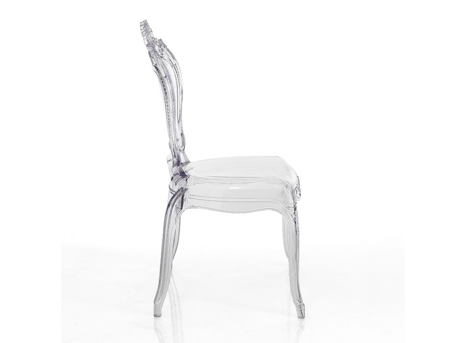 Dining Room Chair in Polycarbonate Gloss Finish 4 Pieces - Reginetta Viadurini