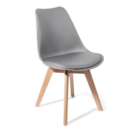 Dining Room Chair in Polypropylene and Synthetic Leather 4 Pieces - Chira Viadurini