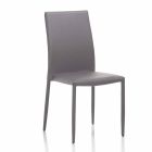 Dining Room Chair in Imitation Leather and with Metal Structure, 4 Pieces - Giola Viadurini
