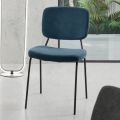 Dining Room Chair in Fabric with Black Structure 4 Pieces - Marylin
