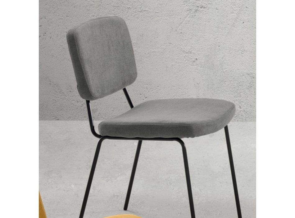 Dining Room Chair in Fabric with Black Structure 4 Pieces - Marylin Viadurini