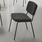 Dining Room Chair in Fabric with Black Structure 4 Pieces - Marylin Viadurini