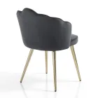 Dining Room Chair in Fabric and Metal Gold Finish 4 Pieces - Refined Viadurini