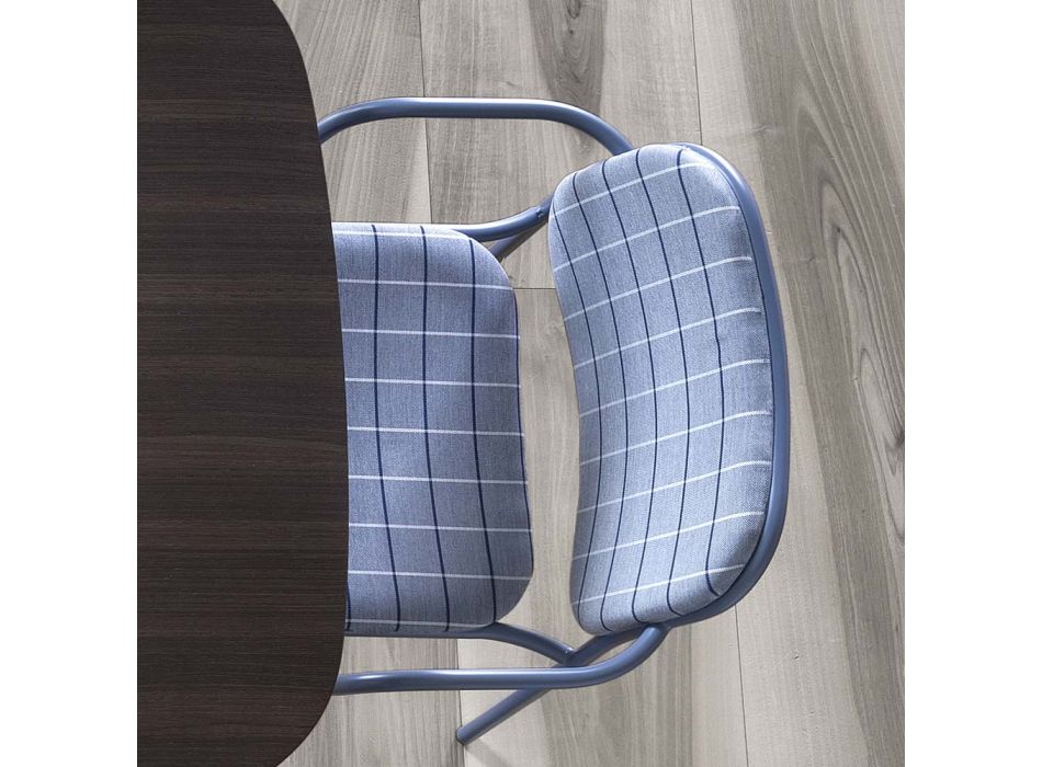 Dining Room Chair in Fabric and Metal Made in Italy 2 Pieces - Sangria Viadurini