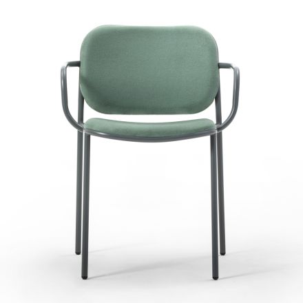 Dining Room Chair in Fabric and Metal Made in Italy 2 Pieces - Sangria Viadurini