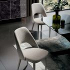 Fabric Dining Chair Made in Italy 4 Pieces - Lorenza Viadurini